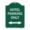 Signmission Hotel Parking W/ Bidirectional Arrow, Green & White Aluminum Sign, 18" x 24", GW-1824-23902 A-DES-GW-1824-23902 - alternate 1
